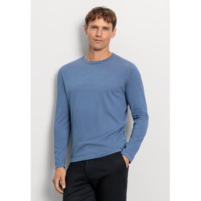 Strickpullover OLYMP "OLYMP Casual Strick, Pullover", Herren, Gr. XXL, rauchblau, 100% Baumwolle, Pullover Strickpullover