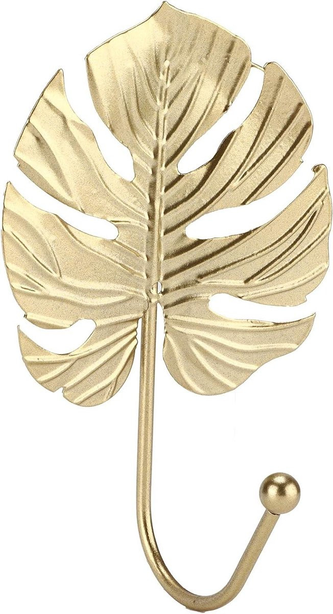 Gouden Wandhaak Bladvorm Decoratieve Hanger met Klassiek Retrogevoel
