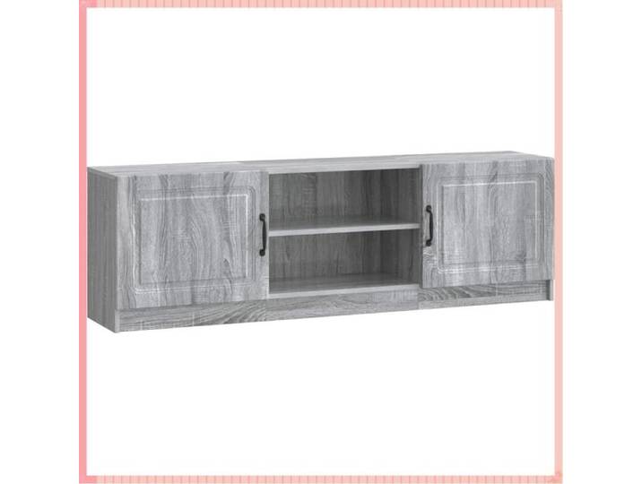 Meuble TV - Bois d'ingénierie - Rétractable - Pivotant - Sonoma gris - 150x31x47 cm - 1 étagères