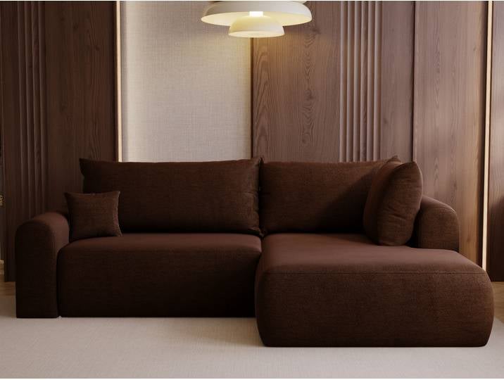 Ecksofa L-Form mit Schlaffunktion und Bettkasten Savana Bis Braun