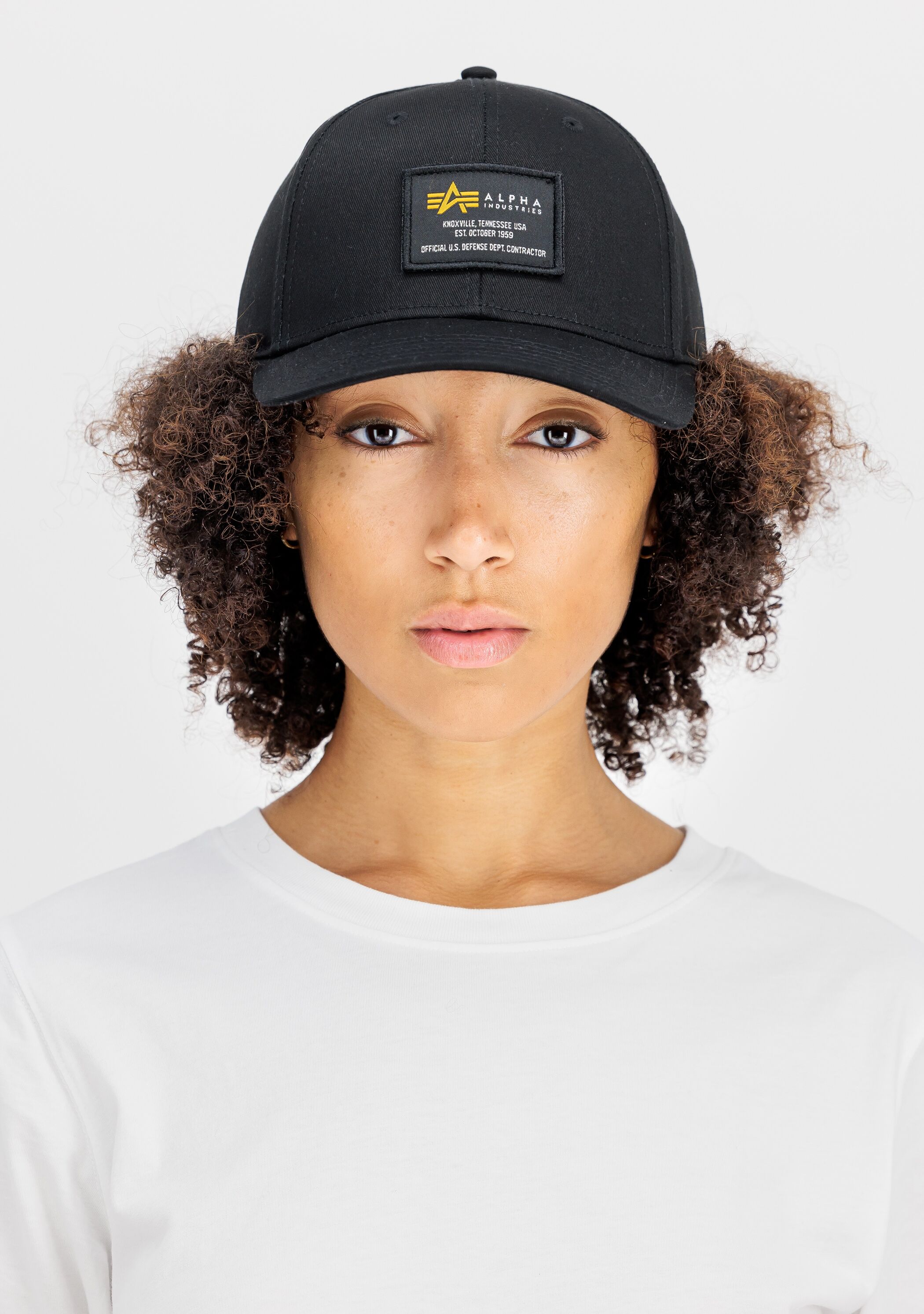 Trucker Cap ALPHA INDUSTRIES "Crew Cap", Herren, Gr. onesize, schwarz, Baumwolle, Caps
