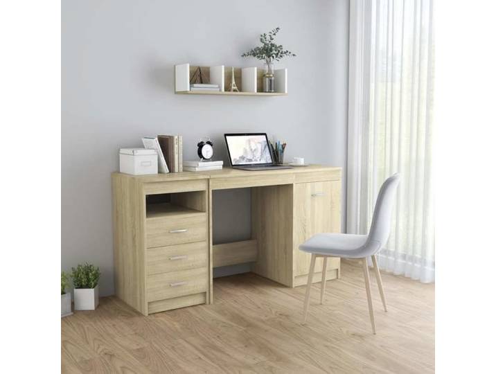 SALE 2026  Bureau moderne compact Brun - Bureau Chêne sonoma 140x50x76cm - Bois d'ingénierie PRO876368194