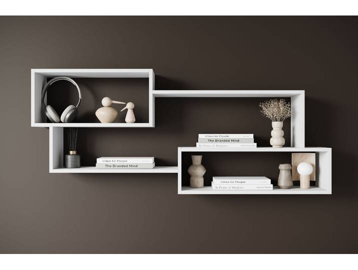 Wandboard HOME AFFAIRE Wandregal Trio , weiss (weiß), B:130cm H:53,9cm T:18cm, Holzwerkstoff, Regale, Wandboard, Ideal als Bücherregal, Dekoregal oder Ablage im Büro