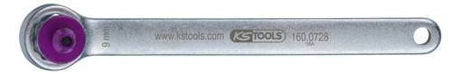 KS Tools 160.0728 Bremsen-Entlüftungsschlüssel, extra kurz, 9 mm, lila