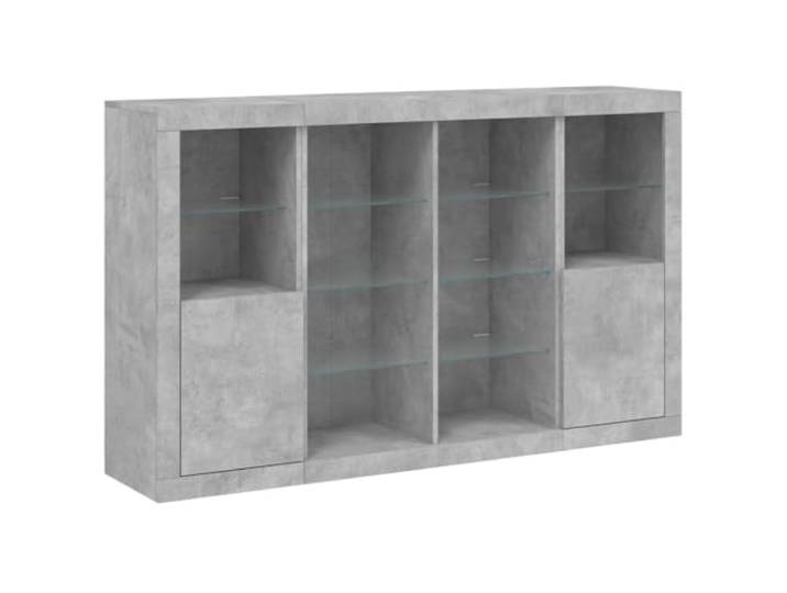 vidaXL Sideboards mit LED-Leuchten 3 STK. Betongrau Holzwerkstoff