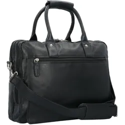 Dermata Aktentasche Leder 39 cm Laptopfach (17"), Notebooktasche, Schwarz