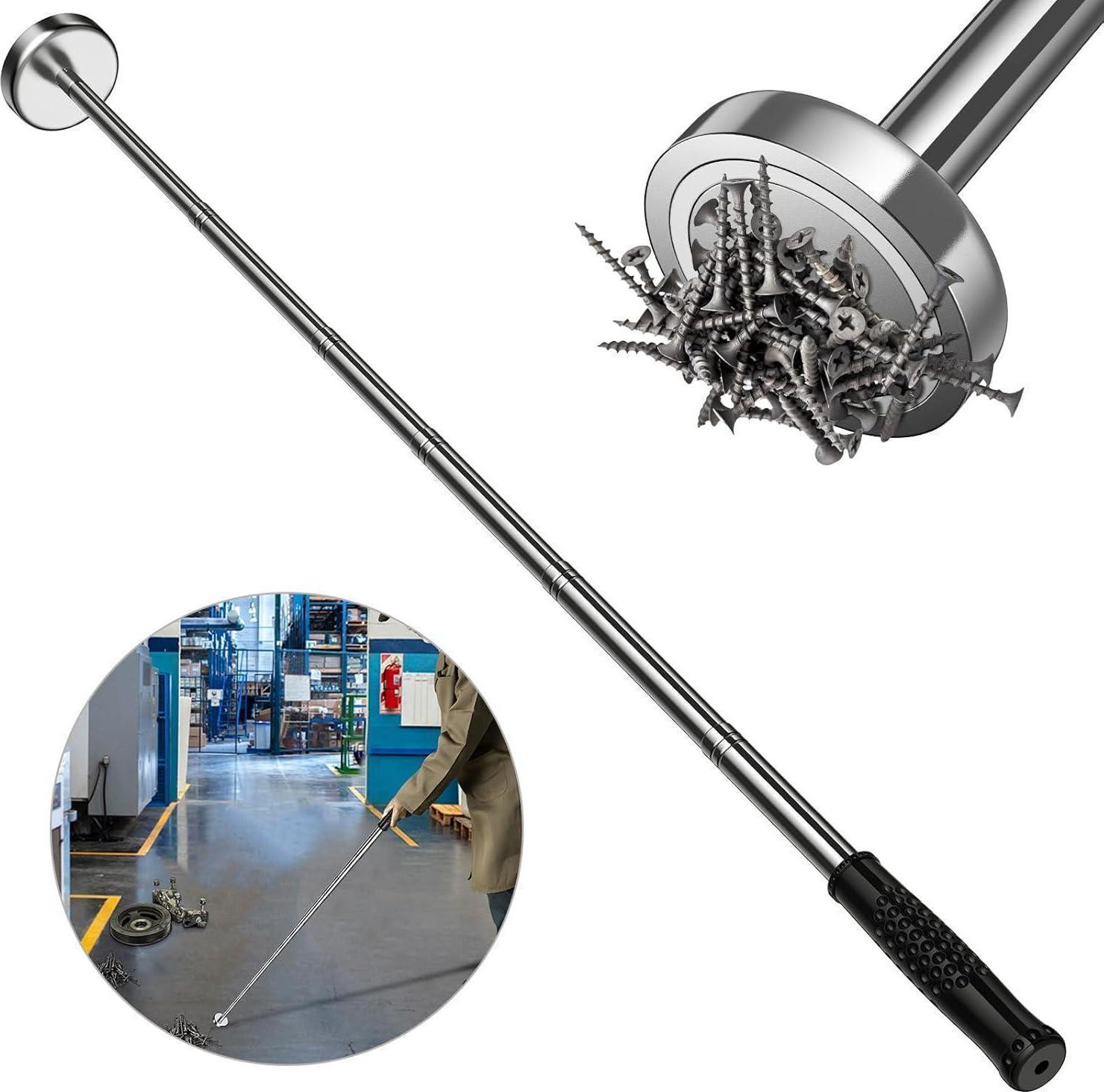 Preciva Magnetische grijper met telescopische stang, draagkracht 15,8 kg, verstelbare lengte 22-103,5 cm