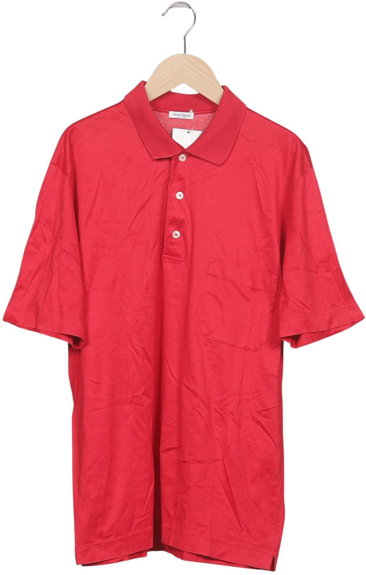 Gran Sasso Herren Poloshirt, Rot, Gr. M, Baumwolle - Second Hand