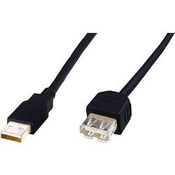 Digitus USB-Kabel USB 2.0 USB-A Stecker, USB-A Buchse 5.00 m Schwarz AK-300202-050-S