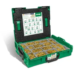 SPAX Sortimentskoffer - Senkkopf Kreuzschlitz YELLOX - L-BOXX inkl. 2.930 Schrauben