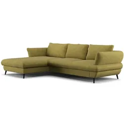 COTTA Ecksofa mit Funktion Balou Stoff Grün Olive