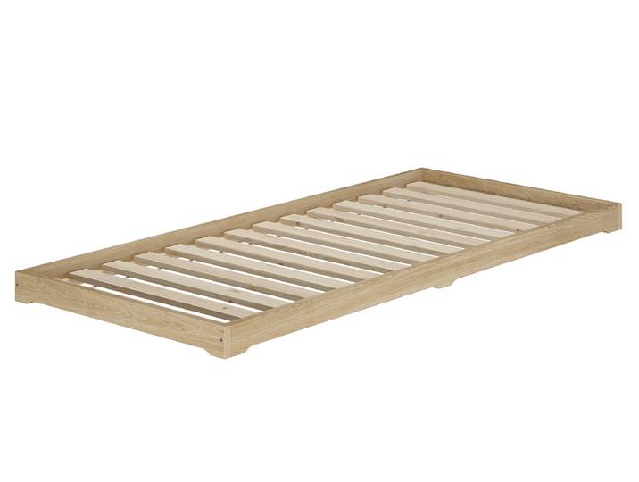 Kinderbett Massivholz Niedrig Klein Esche Geölt 80 x 180 cm