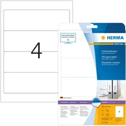 HERMA Ordneretiketten permanent weiß 192 x 61 mm - 100 Etiketten