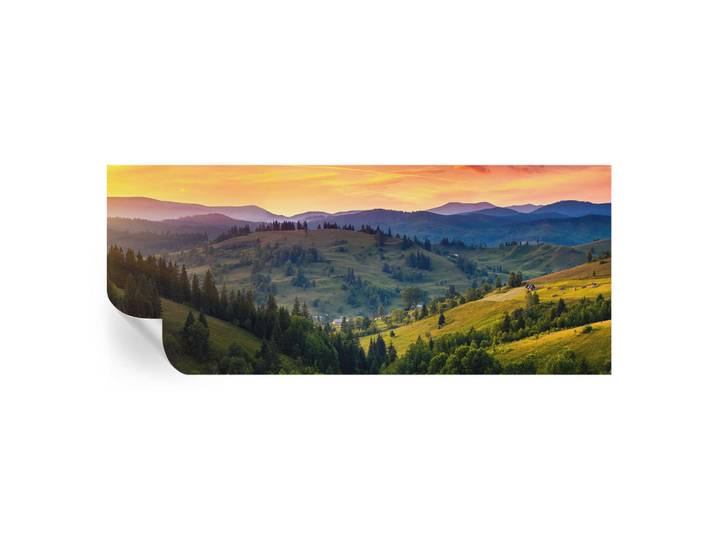 Wallfluent Fototapete 250x104 cm - Berglandschaft, Gelb, 250x104 cm, Tapeten & Wandverkleidungen, Fototapeten
