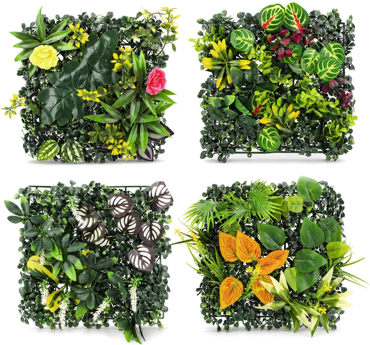 Omgoods Set van 4 Kunstplanten Wanden voor Groene Decoratie