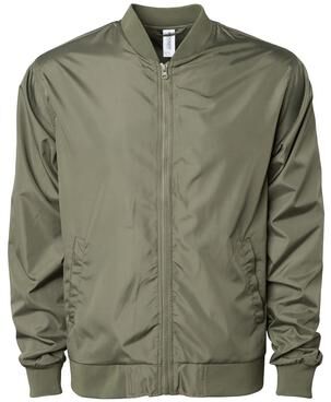 Independent Trading Co. EXP52BMR Lightweight Bomber Jacket in Army size Large   Polyester