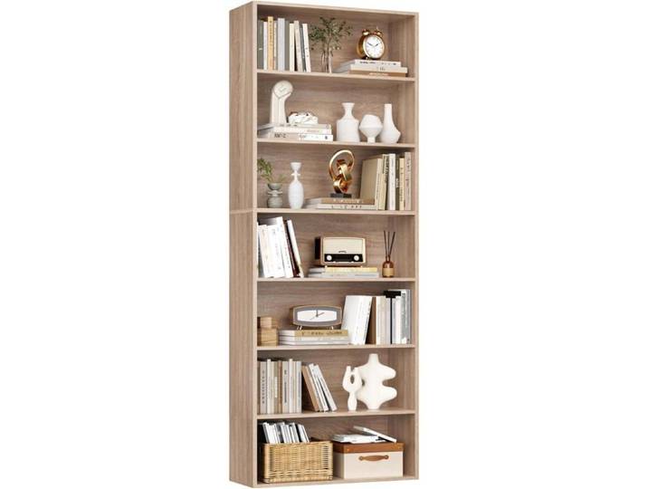 FirFurd Bibliothèque 7 étagères 209 5 x 60 x 23 5 cm Chêne pour Salon Bureau Chambre
