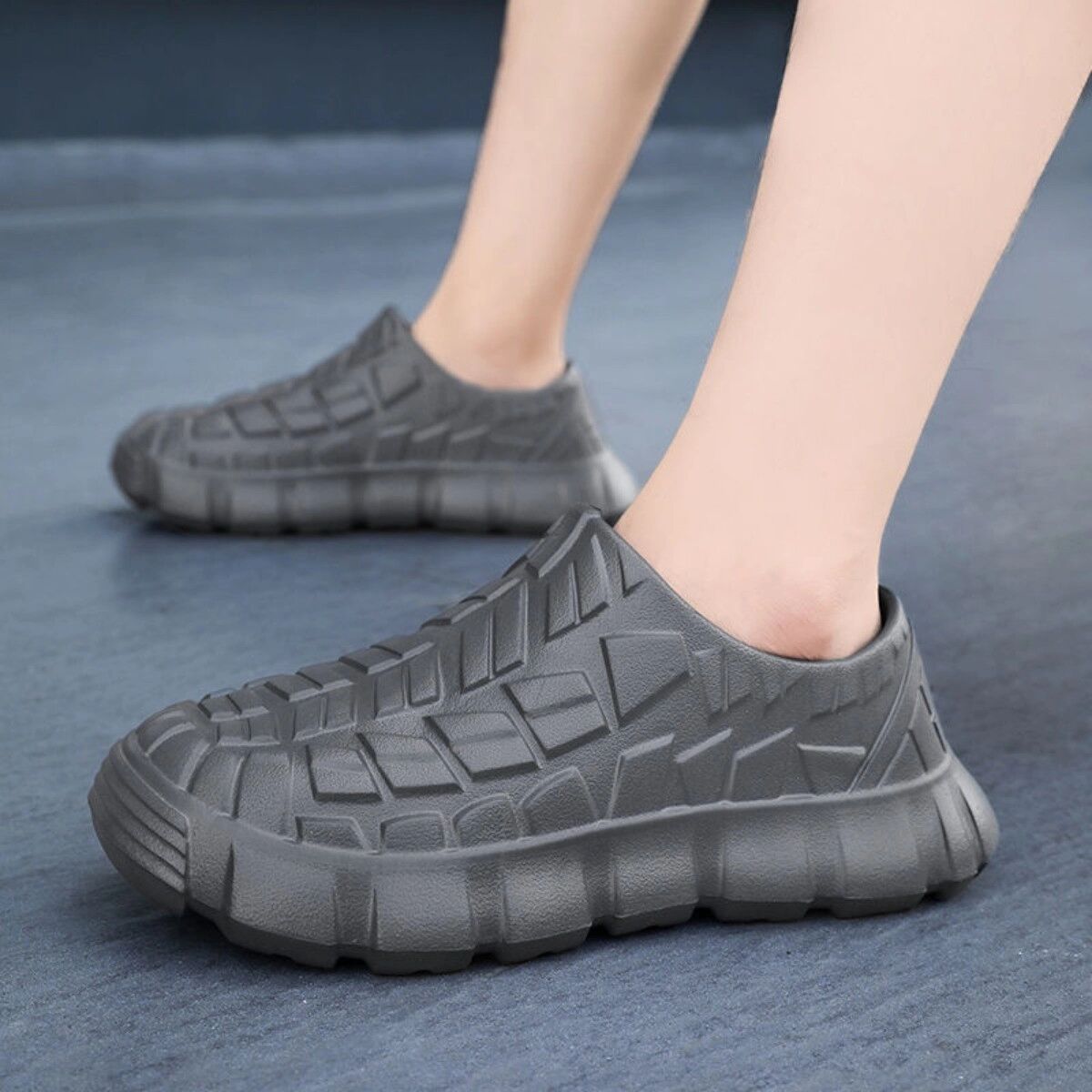 INF Herren Kochschuhe Rutschfest Ölbeständig EVA Arbeitsschuhe - Professionelle Anti-Rutsch-Küchenschuhe L Grau