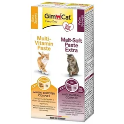 GimCat Malt Soft Extra + Multi-Vitamin Paste für Katzen SET 2 x 20 g