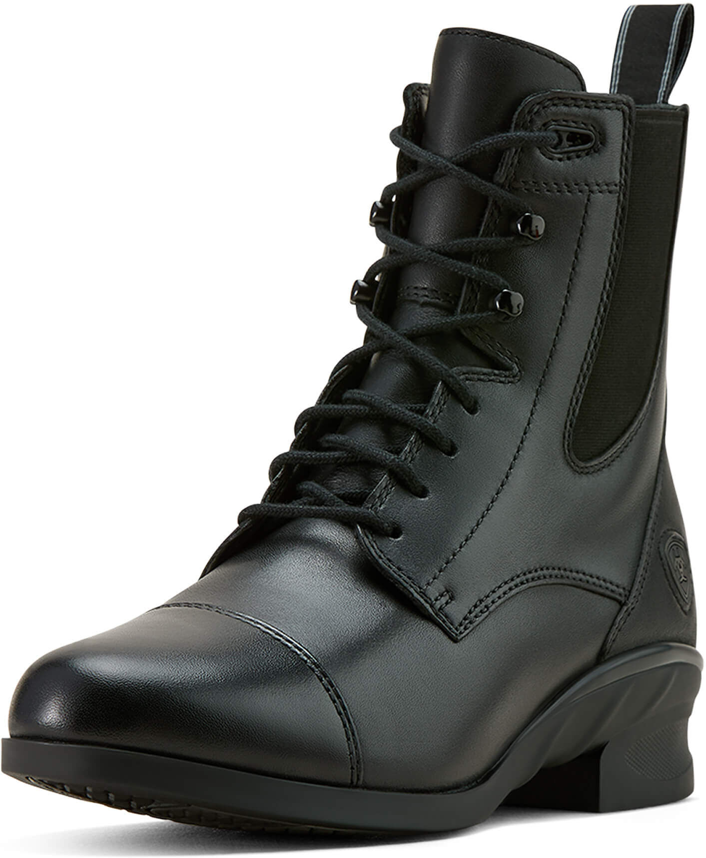 Women's Heritage Lace Paddock Boots in Black Leather, Size: 7.5 C / Wide by Ariat