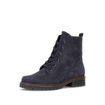 Schnürstiefelette GABOR "Schnürstiefelette", Damen, Gr. 42,5, blau, Schuhe Schnürstiefelette