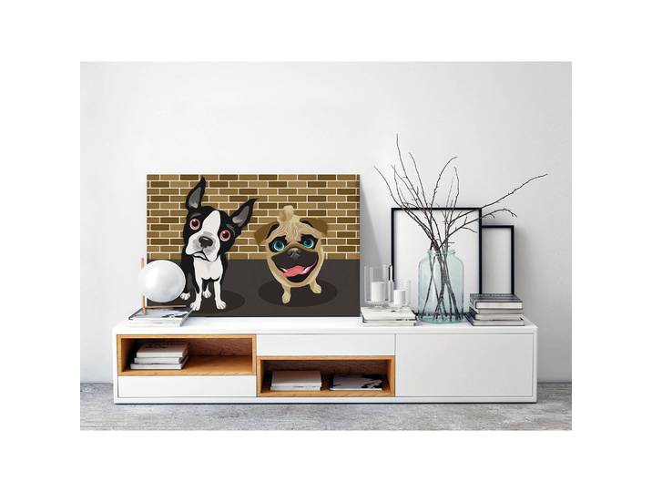 home24 Schilderen op Nummer - Bulldog II linnen Blanc 40 x 50cm
