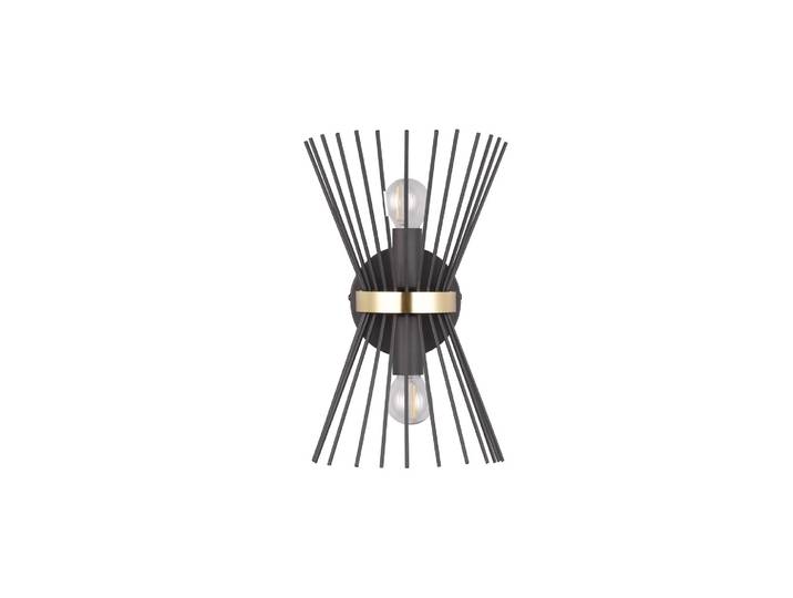 Double applique murale metal or et noir Rod