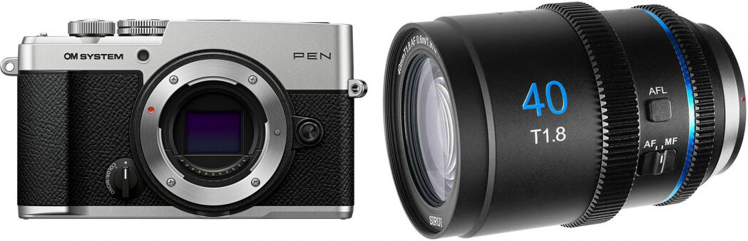 OM System PEN Silber + Sirui 40mm MFT Neutral Flare