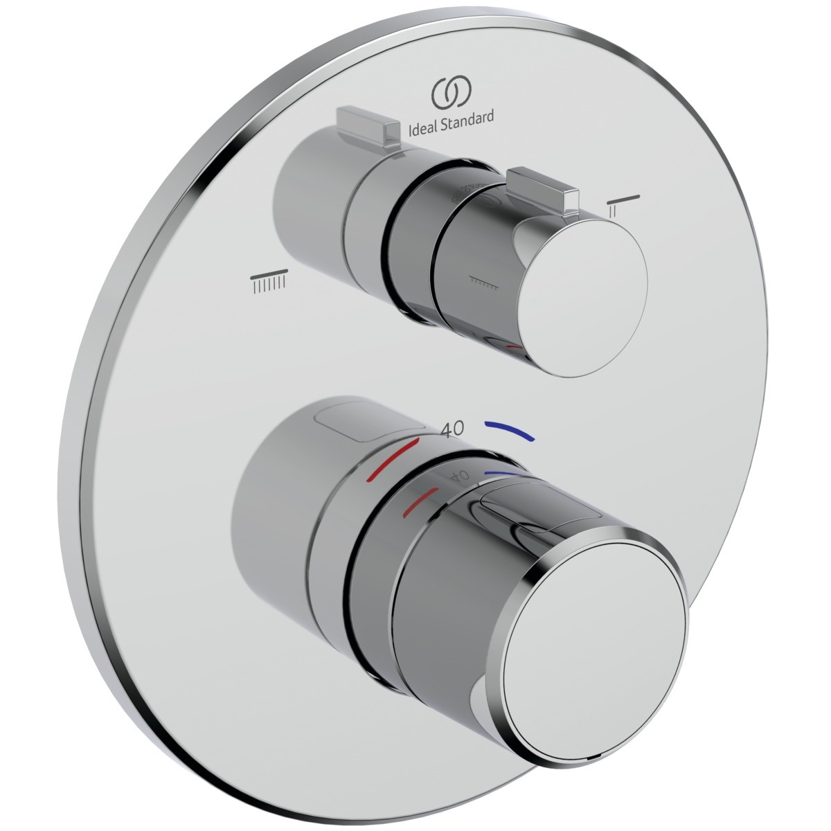Ideal Standard Unterputz-Badethermostat Ceratherm T25 2 Verbraucher, Chrom, A8583AA A8583AA