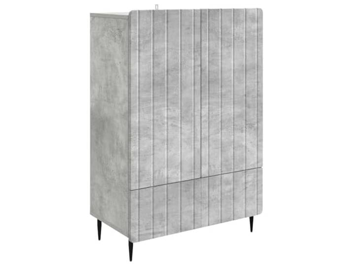 TEKGHUT Sideboard Betongrau 66 x 34,5 x 97 cm Holzwerkstoff Mit Regalen, Schubladen, 90°-Pendeltüren, Eisenbeine, einfache Pflege, Esszimmer, Wohnzimmer