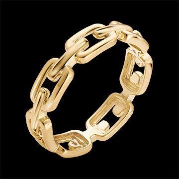 Edenly Ring Auge des Orients - Kubanische Kettenglieder medium - 18 Karat Gelbg