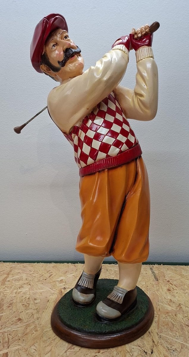 Vintage Golfer decoratief beeld van polyresin en polystone, Hoogte: 60 cm