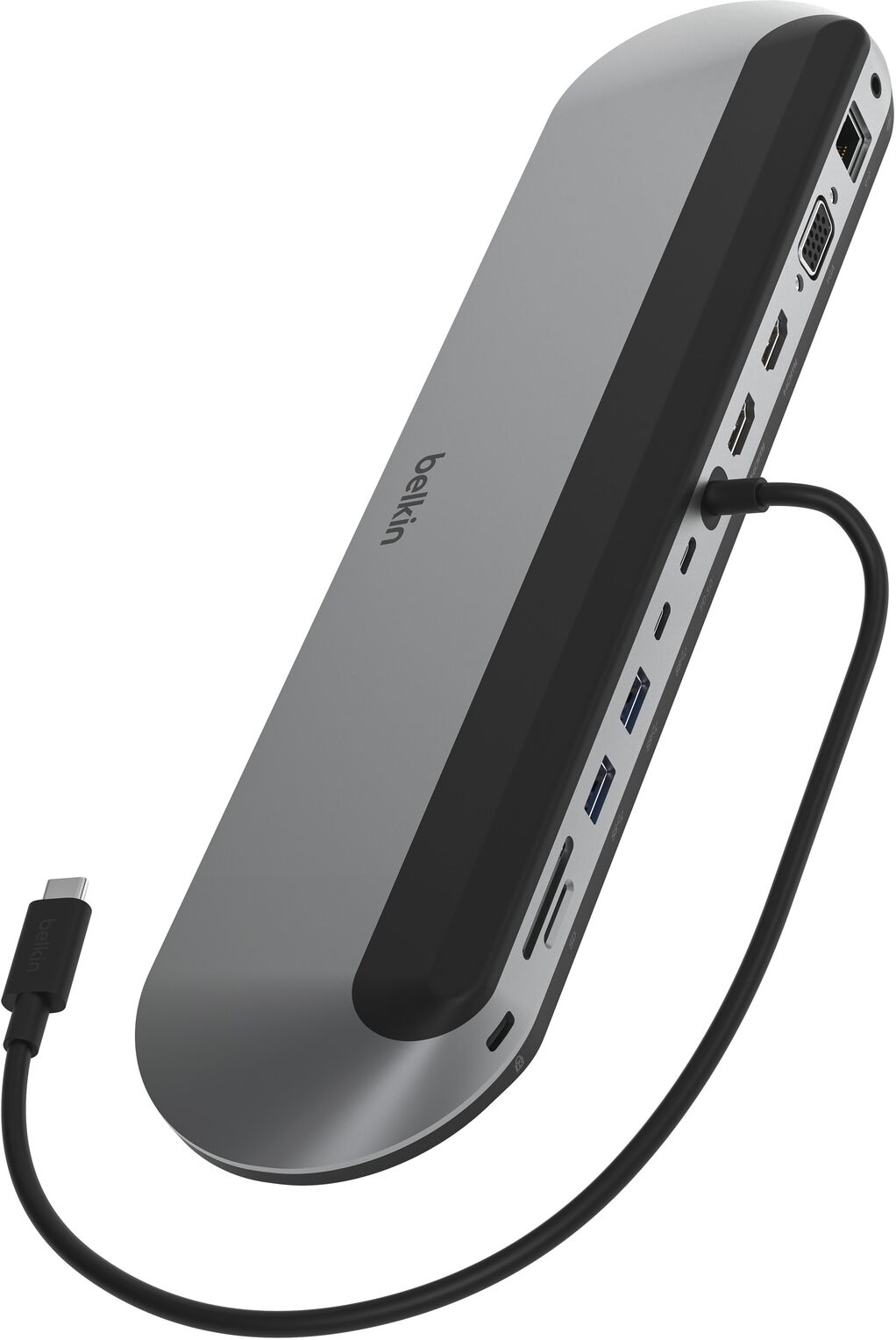 Belkin Laptop-Dockingstation "USB-C 11-in-1 Pro Dock, 100W", grau, B:259mm H:22,8mm T:88,9mm, Dockingstationen, Laptop-Dockingstation