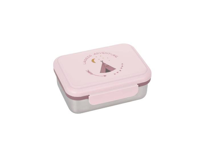 Lunchbox LÄSSIG Adventure Tipi , rosa (rosa, silberfarben), B:13,3cm H:6,9cm, Kunststoff, Lebensmittelaufbewahrungsbehälter, Lunchbox