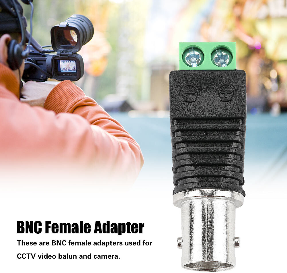 Cocosity 10 stuks groene coaxiale BNC-female kabelconnector adapter voor CCTV-video en balun