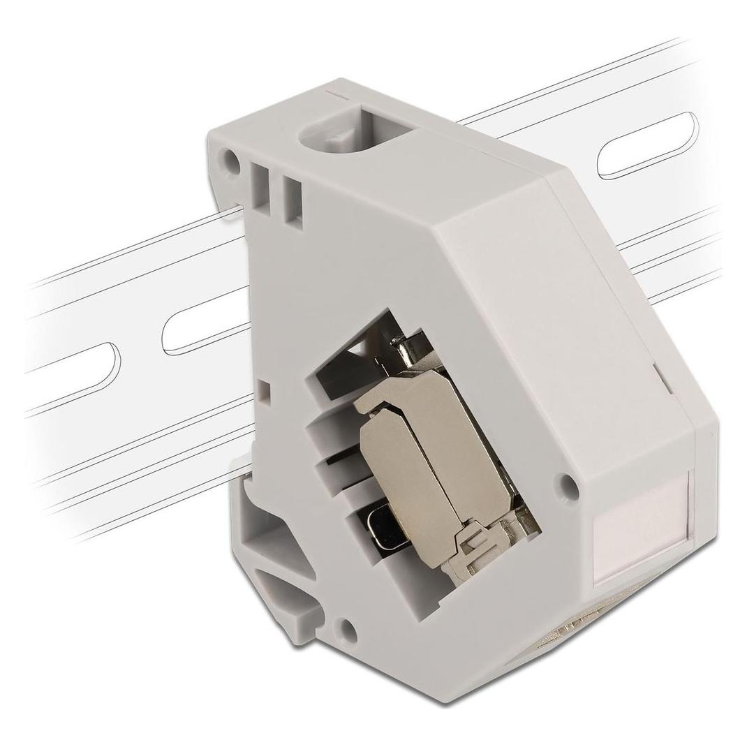 Delock Hutschienenhalter mit Keystone Modul RJ45 Buchse Cat.6A LSA (Keystone Modulhalter) (86014)