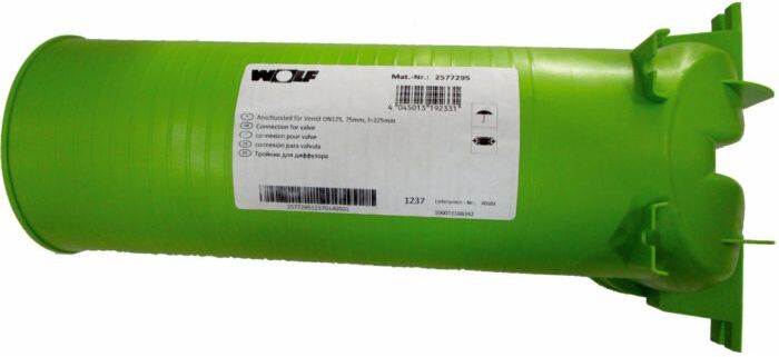 Wolf CWL Excellent Anschlussteil 2577294 DN 63, 90° C, 325mm, 2 Rohrstutzen, 1 Rohrkappe