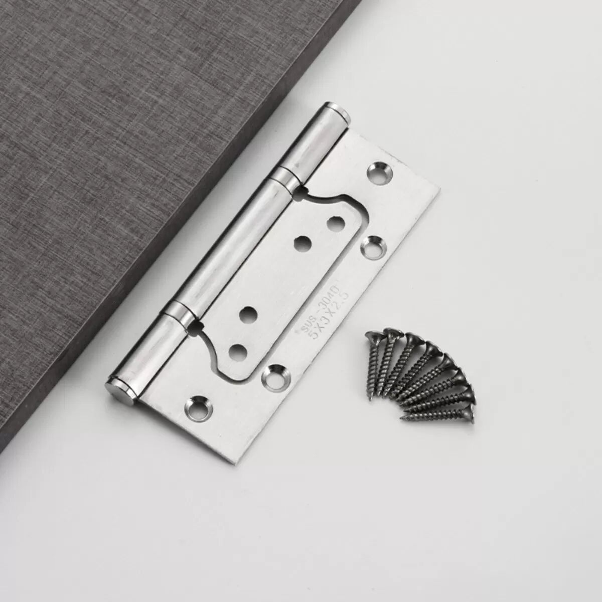 INF 12,7 cm Edelstahl Scharniere mit Schrauben - 4er-Pack, Schwerlast, ohne Einlassung Silber