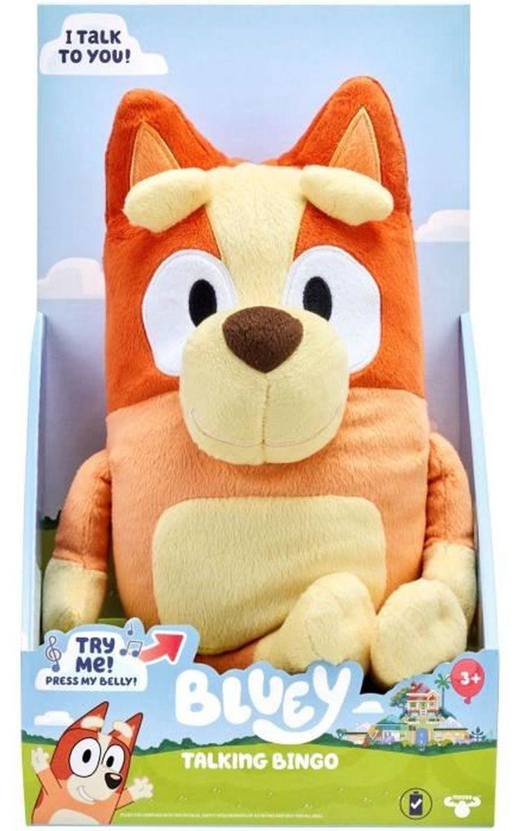 Moose Toys Bluey Bingo pluche knuffel met elektronische functie, 31 cm