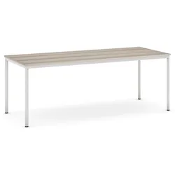 Esstisch BASIC, 200x80 cm, graues Metallgestell, Eiche natur