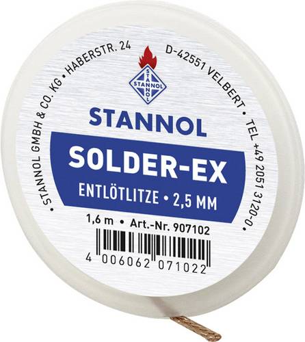 Stannol Solder Ex Entlötlitze Länge 1.6m Breite 1.0mm Flussmittel getränkt