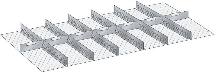 Trennwand, für Schrankmaße 1431 x 725 mm, für Schubladenhöhe 75 mm LISTA