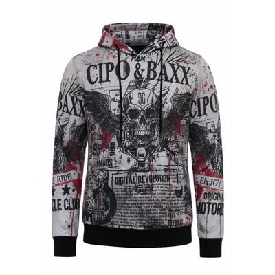 Kapuzenpullover CIPO & BAXX "Cipo & Baxx Hoodie CL614", Damen, Gr. XL, bunt (grau), regular fit, Pullover Kapuzenpullover