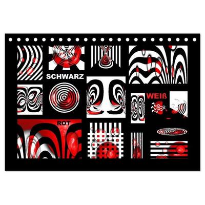 SCHWARZ, WEIß, ROT (Tischkalender 2027 DIN A5 quer), CALVENDO Monatskalender