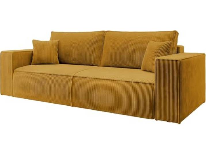 Selsey Sofa Schlafsofa Couch Mit Stauraum Schlaffunktion Pflegeleicht Polyurethanschaum Kordsamt Weich Honig Farese