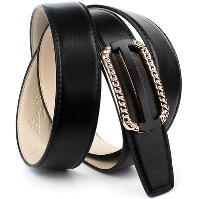 Ledergürtel ANTHONI CROWN, Damen, Gr. 95, schwarz, Leder, unifarben, Gürtel Ledergürtel, mit Fashion-Koppelschließe, teilweise in Flechtoptik