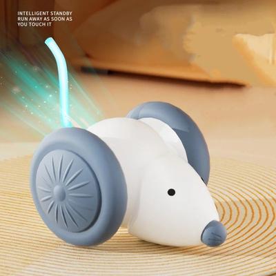 Inspire Select Rechargeable Smart Mouse Cat Toy Automatic Interactive Kitten Chase Car With Intelligent Obstacle Avoidance white