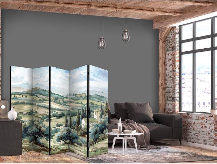 Paravent nature verte 1 face Autres Vert/Bleu 225 x 172cm