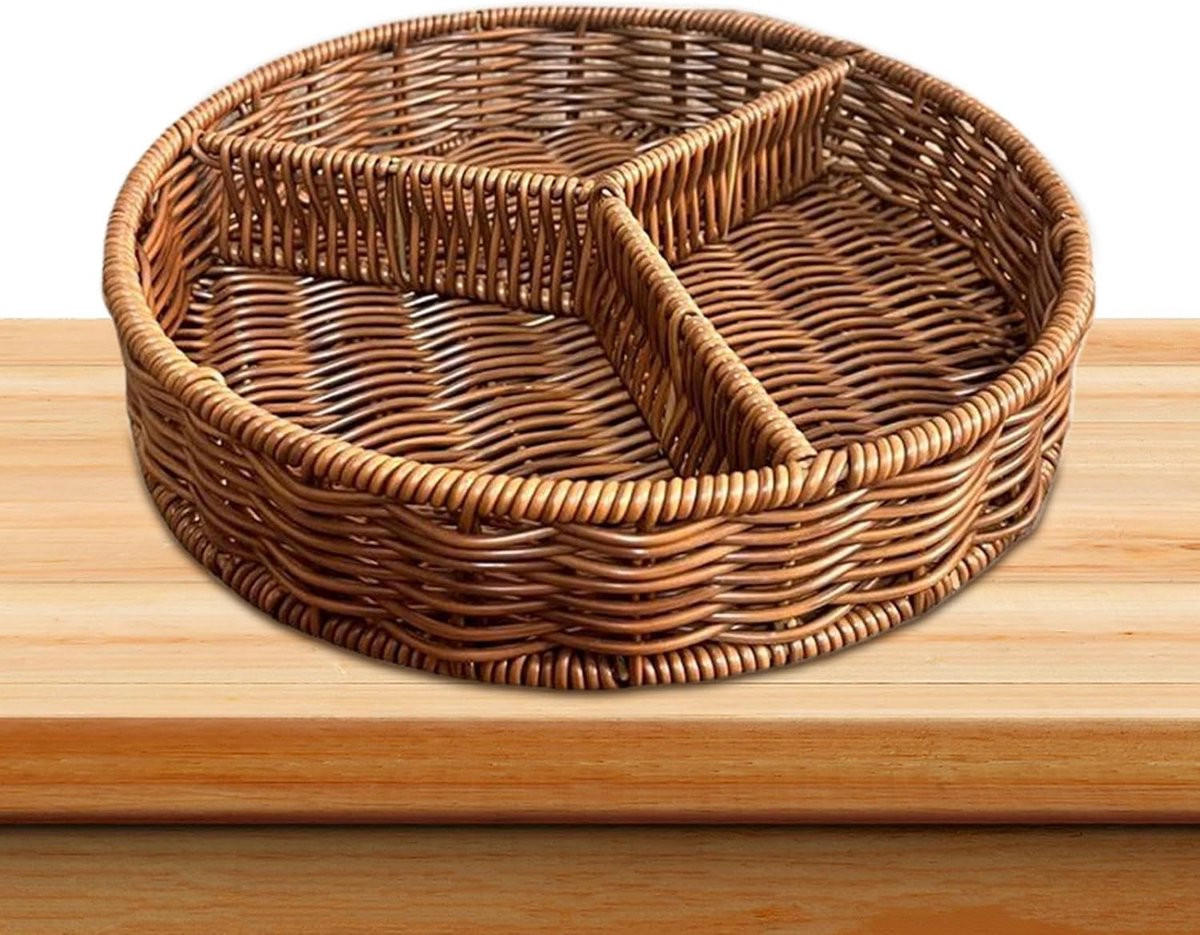 Handgeweven Rieten Mand als Decoratief Dienblad voor Opslag - Meerkleurig - 305 cm