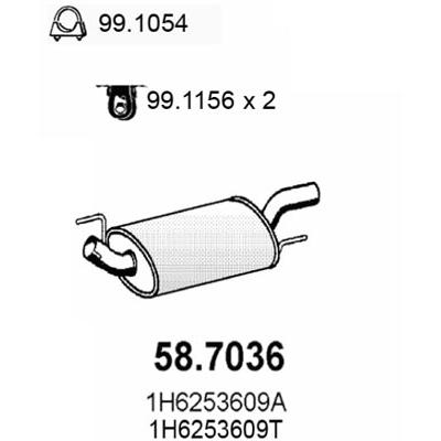 ASSO Endschalldämpfer 587036 für VW